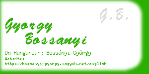 gyorgy bossanyi business card