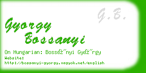 gyorgy bossanyi business card